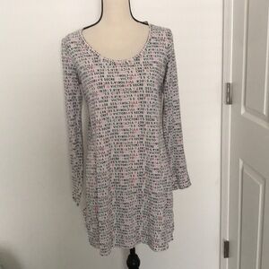 VICTORIAS SECRET All Over Print Logo Long Sleeves Nightgown | M